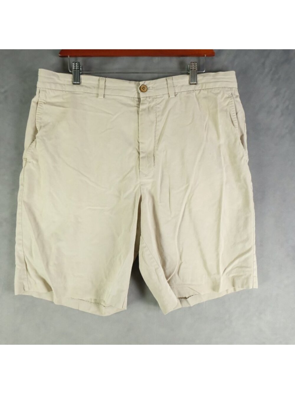 Tommy Bahama Shorts Men's 35 Cream Solid Silk Cotton Casual Resort White